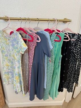 Kids Short-Sleeve Green Tie-Dye Dress - Unbranded